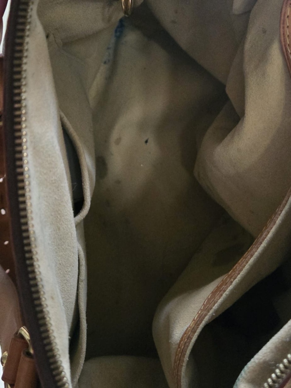 Louis Vuitton Brown Monogram Canvas Shoulder Bag with Tan Leather Trim - Picture 7 of 16